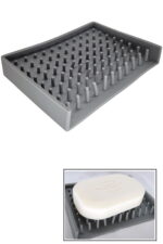 Simply Good Automatic Draining Silicone Soap Dish - Elevate For Airflow - GRAY