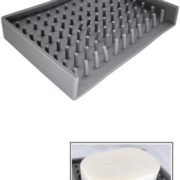 Simply Good Automatic Draining Silicone Soap Dish - Elevate For Airflow - GRAY