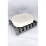 Simply Good Silicone Soap Dish With Auto-Drain Open Base - Max Airflow Soap Holder - GRAY