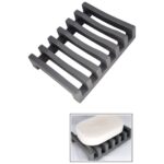 Simply Good Silicone Soap Dish With Auto-Drain Open Base - Max Airflow Soap Holder - GRAY
