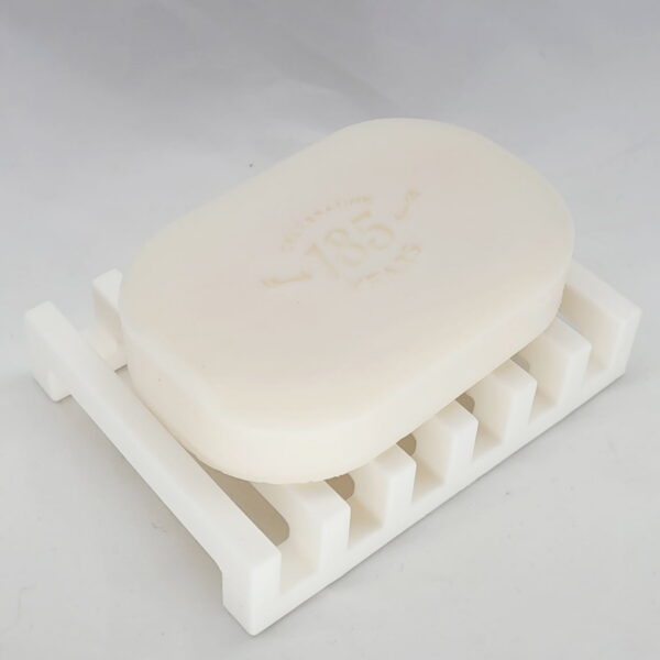 Simply Good Silicone Soap Dish With Auto-Drain Open Base - Max Airflow Soap Holder - WHITE