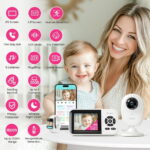 Simyke Smart Video Baby Monitor, 2.8" Display & 1080p Camera, WiFi/No WiFi Modes, Cry Detection, 2-Way Talk, VOX, 2500mAh Battery, Family Sharing