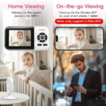 Simyke Smart Video Baby Monitor, 2.8" Display & 1080p Camera, WiFi/No WiFi Modes, Cry Detection, 2-Way Talk, VOX, 2500mAh Battery, Family Sharing