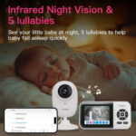 Simyke Smart Video Baby Monitor, 2.8" Display & 1080p Camera, WiFi/No WiFi Modes, Cry Detection, 2-Way Talk, VOX, 2500mAh Battery, Family Sharing