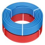 SKYSHALO PEX Tubing 1/2 Inch, Dual 100 Ft Coils, PEX-A Flexible Hose for Drinking Water, Suitable for Hot/Cold Water Plumbing, Easy to Bend, Includes Cutter, Red & Blue