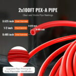 SKYSHALO PEX Tubing 1/2 Inch, Dual 100 Ft Coils, PEX-A Flexible Hose for Drinking Water, Suitable for Hot/Cold Water Plumbing, Easy to Bend, Includes Cutter, Red & Blue