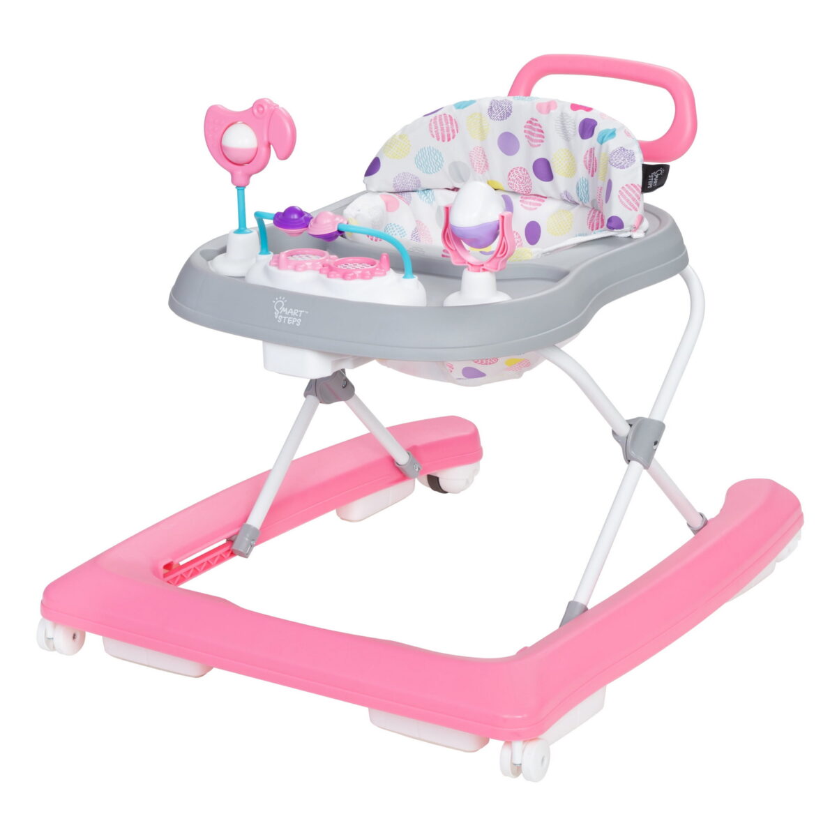 Smart Steps Trend Plus Baby and Toddler 2-in-1 Walker with Deluxe Toys, Orbits Pink