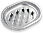 Soap Dish, Double Layers Stainless Steel Soap Holder with Draining Tray, Shower Soap Dishes for Bathroom, Soap Saver for Bathtub, Sponge Holder for Kitchen Sink (Silver)