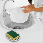 Soap Dish, Double Layers Stainless Steel Soap Holder with Draining Tray, Shower Soap Dishes for Bathroom, Soap Saver for Bathtub, Sponge Holder for Kitchen Sink (Silver)