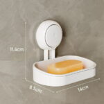 Soap Dish Holder for Shower Wall Mounted Vacuum Suction Design for Bathroom Use
