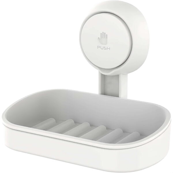Soap Dish Holder for Shower Wall Mounted Vacuum Suction Design for Bathroom Use