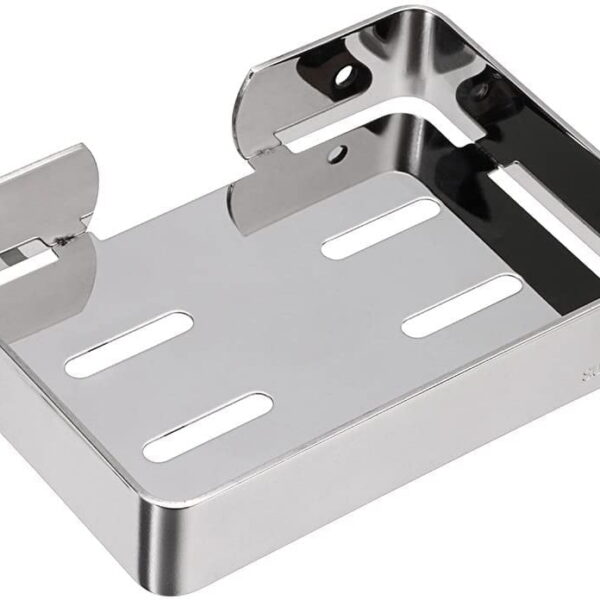 Soap Dish Holder Stainless Steel Wall Mounted, Heavy Duty Soap Tray, Shower Soap Saver, Sponge Holder for Bathroom Shower Kitchen Counter Top (Silver)