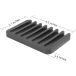 Soap Dish Holder Stand Saver Tray Case for Shower-Silicone Rubber Drainer Dishes for Bar Soap Sponge Scrubber Bathroom Kitchen Sink-Dishwasher Safe-Drains Water,Extends Soap...