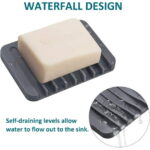 Soap Dish Holder Stand Saver Tray Case for Shower-Silicone Rubber Drainer Dishes for Bar Soap Sponge Scrubber Bathroom Kitchen Sink-Dishwasher Safe-Drains Water,Extends Soap...