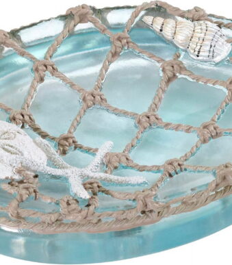 - Soap Dish, Resin Countertop Soap Holder, Beach Inspired Bathroom Accessories (Seaglass Collection)