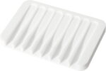 Soap Dish Shower Waterfall Soap Tray Soap Saver Soap Holder for Bathroom, Kitchen, Counter Top, Flexible Silicone, Keep Soap Bars Dry, Easy Cleaning