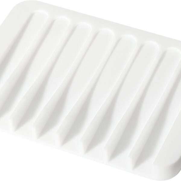 Soap Dish Shower Waterfall Soap Tray Soap Saver Soap Holder for Bathroom, Kitchen, Counter Top, Flexible Silicone, Keep Soap Bars Dry, Easy Cleaning