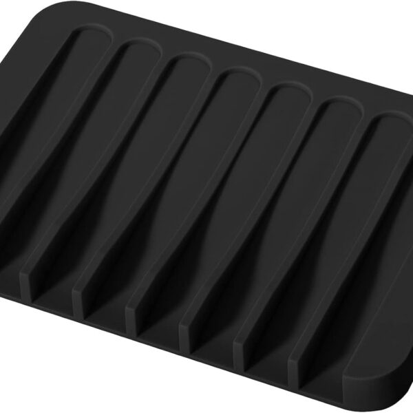 Soap Dish Shower Waterfall Soap Tray Soap Saver Soap Holder for Bathroom, Kitchen, Counter Top, Flexible Silicone, Keep Soap Bars Dry, Easy Cleaning