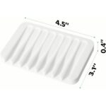 Soap Dish Shower Waterfall Soap Tray Soap Saver Soap Holder for Bathroom, Kitchen, Counter Top, Flexible Silicone, Keep Soap Bars Dry, Easy Cleaning