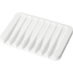 Soap Dish Shower Waterfall Soap Tray Soap Saver Soap Holder for Bathroom, Kitchen, Counter Top, Flexible Silicone, Keep Soap Bars Dry, Easy Cleaning