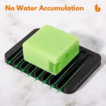 Soap Dish Shower Waterfall Soap Tray Soap Saver Soap Holder for Bathroom, Kitchen, Counter Top, Flexible Silicone, Keep Soap Bars Dry, Easy Cleaning