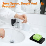 Soap Dish Shower Waterfall Soap Tray Soap Saver Soap Holder for Bathroom, Kitchen, Counter Top, Flexible Silicone, Keep Soap Bars Dry, Easy Cleaning