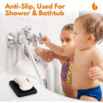 Soap Dish Shower Waterfall Soap Tray Soap Saver Soap Holder for Bathroom, Kitchen, Counter Top, Flexible Silicone, Keep Soap Bars Dry, Easy Cleaning