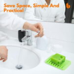 Soap Dish Shower Waterfall Soap Tray Soap Saver Soap Holder for Bathroom, Kitchen, Counter Top, Flexible Silicone, Keep Soap Bars Dry, Easy Cleaning