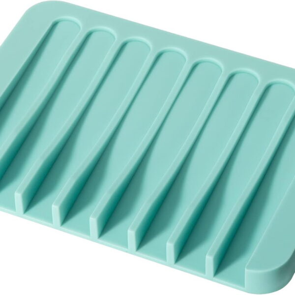 Soap Dish Shower Waterfall Soap Tray Soap Saver Soap Holder for Bathroom, Kitchen, Counter Top, Flexible Silicone, Keep Soap Bars Dry, Easy Cleaning
