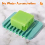 Soap Dish Shower Waterfall Soap Tray Soap Saver Soap Holder for Bathroom, Kitchen, Counter Top, Flexible Silicone, Keep Soap Bars Dry, Easy Cleaning