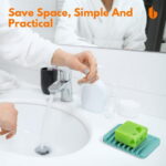 Soap Dish Shower Waterfall Soap Tray Soap Saver Soap Holder for Bathroom, Kitchen, Counter Top, Flexible Silicone, Keep Soap Bars Dry, Easy Cleaning