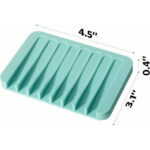 Soap Dish Shower Waterfall Soap Tray Soap Saver Soap Holder for Bathroom, Kitchen, Counter Top, Flexible Silicone, Keep Soap Bars Dry, Easy Cleaning