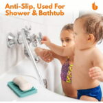 Soap Dish Shower Waterfall Soap Tray Soap Saver Soap Holder for Bathroom, Kitchen, Counter Top, Flexible Silicone, Keep Soap Bars Dry, Easy Cleaning