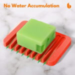 Soap Dish Shower Waterfall Soap Tray Soap Saver Soap Holder for Bathroom, Kitchen, Counter Top, Flexible Silicone, Keep Soap Bars Dry, Easy Cleaning