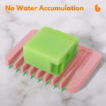 Soap Dish Shower Waterfall Soap Tray Soap Saver Soap Holder for Bathroom, Kitchen, Counter Top, Flexible Silicone, Keep Soap Bars Dry, Easy Cleaning