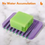Soap Dish Shower Waterfall Soap Tray Soap Saver Soap Holder for Bathroom, Kitchen, Counter Top, Flexible Silicone, Keep Soap Bars Dry, Easy Cleaning