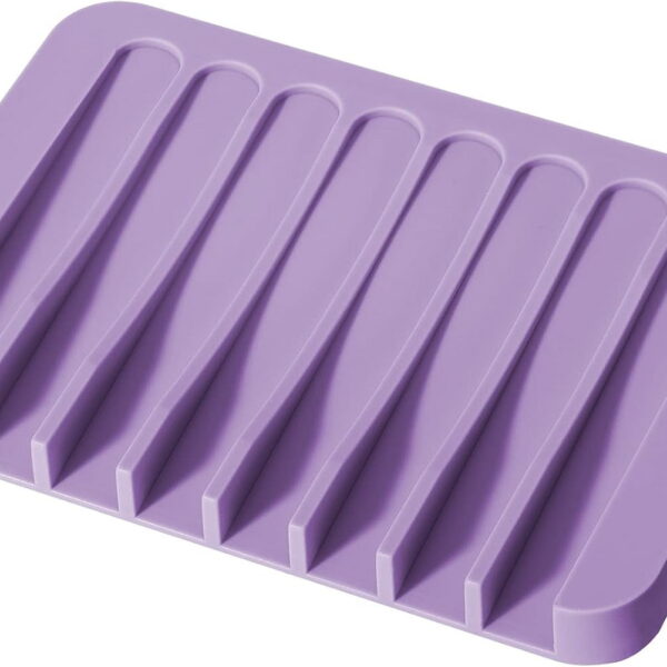 Soap Dish Shower Waterfall Soap Tray Soap Saver Soap Holder for Bathroom, Kitchen, Counter Top, Flexible Silicone, Keep Soap Bars Dry, Easy Cleaning