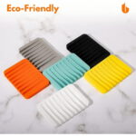 Soap Dish Shower Waterfall Soap Tray Soap Saver Soap Holder for Bathroom, Kitchen, Counter Top, Flexible Silicone, Keep Soap Bars Dry, Easy Cleaning