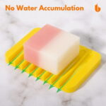 Soap Dish Shower Waterfall Soap Tray Soap Saver Soap Holder for Bathroom, Kitchen, Counter Top, Flexible Silicone, Keep Soap Bars Dry, Easy Cleaning