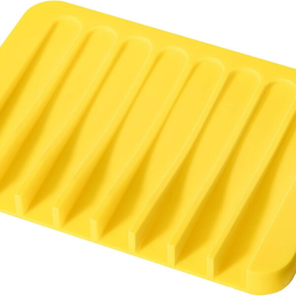 Soap Dish Shower Waterfall Soap Tray Soap Saver Soap Holder for Bathroom, Kitchen, Counter Top, Flexible Silicone, Keep Soap Bars Dry, Easy Cleaning