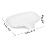 Soap Dish Soap Cleaning Storage Keep Soap Dry for Home Bathroom Kitchen Silicone White 14.5x11.3cm