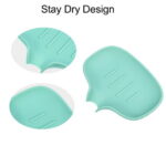 Soap Dish Soap Cleaning Storage Keep Soap Dry for Home Bathroom Kitchen Silicone Green 14.5x11.3cm