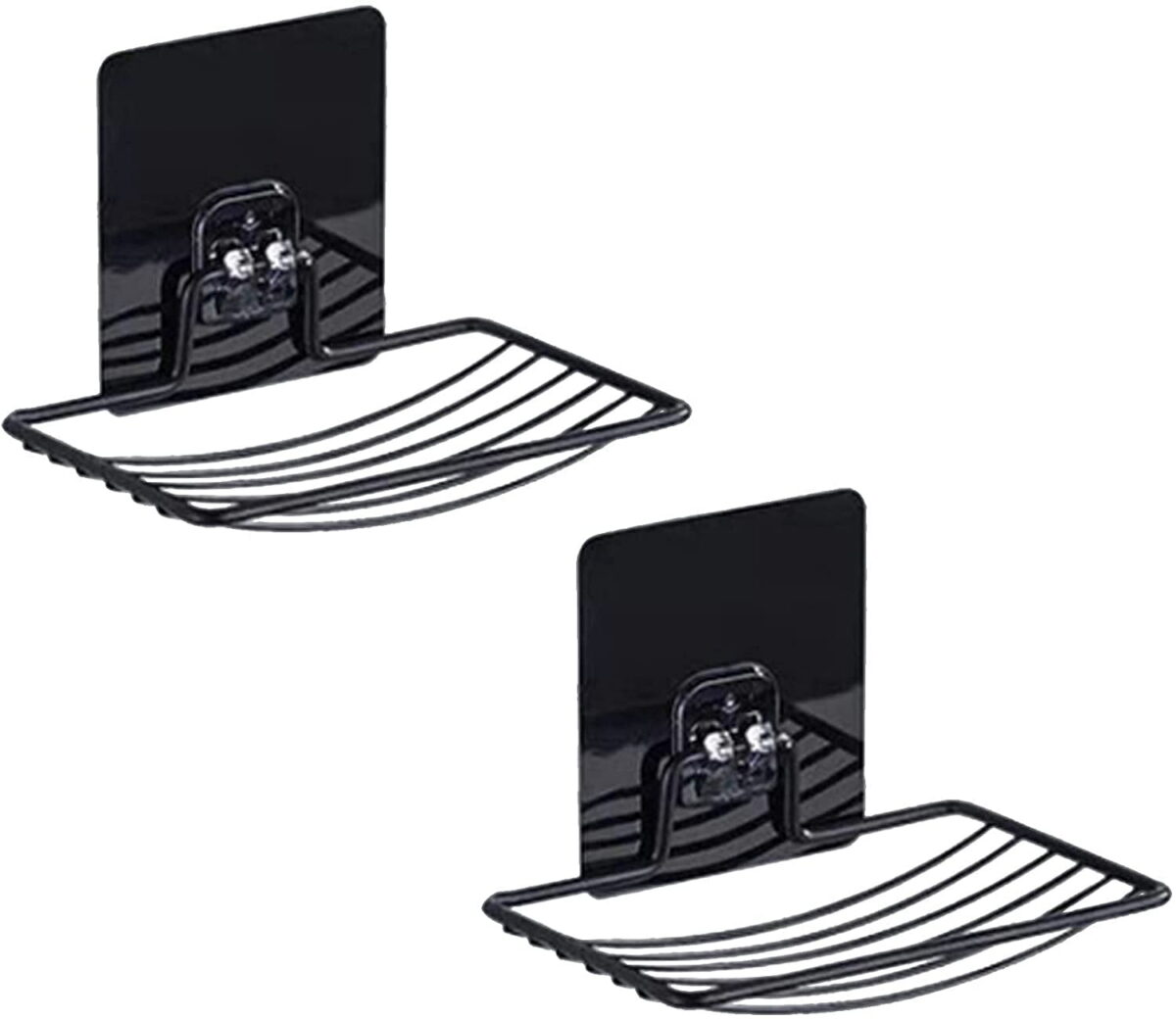 Soap Dish Stainless Steel Bar 2 Pieces , Draining Soap Holder for Shower Bathroom Tub Kitchen Sink-Black