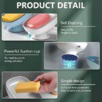 Soap Dish with Suction Cup Design, Drained Self Draining Soap Dish, Soap Bar Holder for Shower Bathroom Kitchen Toilet, Gray+Blue