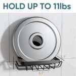 Soap Holder Bar Dish Suction Cup, Bar Shampoo Rack for Shower Wall, Draining Soap Saver Tray for Bathroom, Rustproof Stainless Steel Sponge Holder for Tub, Kitchen, Drill-Free...
