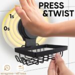 Soap Holder Bar Dish Suction Cup, Bar Shampoo Rack for Shower Wall, Draining Soap Saver Tray for Bathroom, Rustproof Stainless Steel Sponge Holder for Tub, Kitchen, Drill-Free...