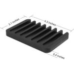 Soap Holder, Premium Silicone Soap Dish, Self-Draining Soap Dish for Shower, Kitchen, Bathroom, Keep Soap Bars Dry Clean & Easy Cleaning, 2 PCS