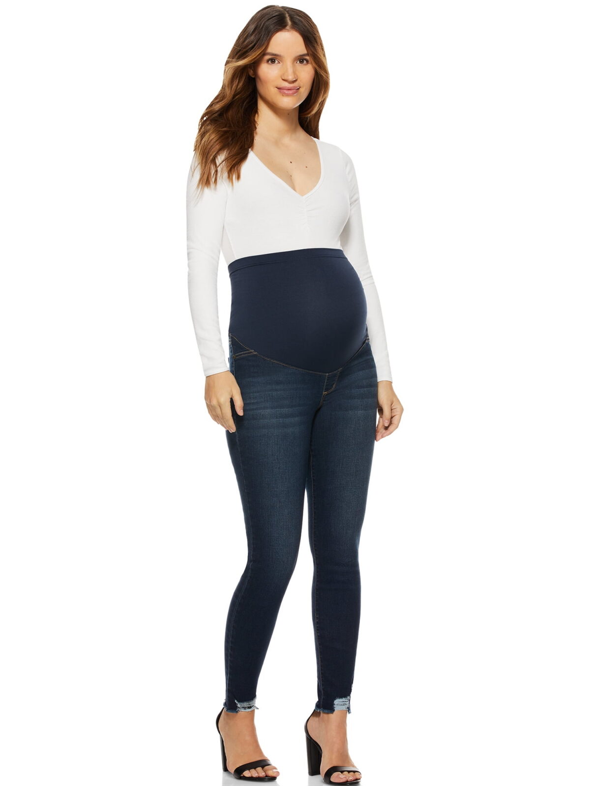 Sofia Jeans by Sofia Vergara Rosa Curvy Ankle Full Band Maternity Jeans, Sizes S-XXL