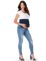 Sofia Jeans by Sofia Vergara Rosa Curvy Ankle Full Band Maternity Jeans, Sizes S-XXL
