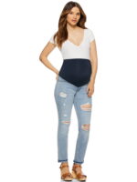 Sofia Jeans by Sofia Vergara Rosa Curvy Ankle Full Band Maternity Jeans, Sizes S-XXL
